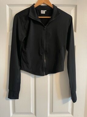 Women’s Black Zip-Front Athletic Jacket